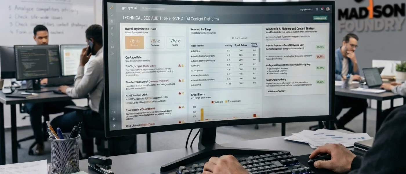 We Applied Our Audit Methodology to an AI SEO Platform’s Own SEO Page. Here’s What We Found.